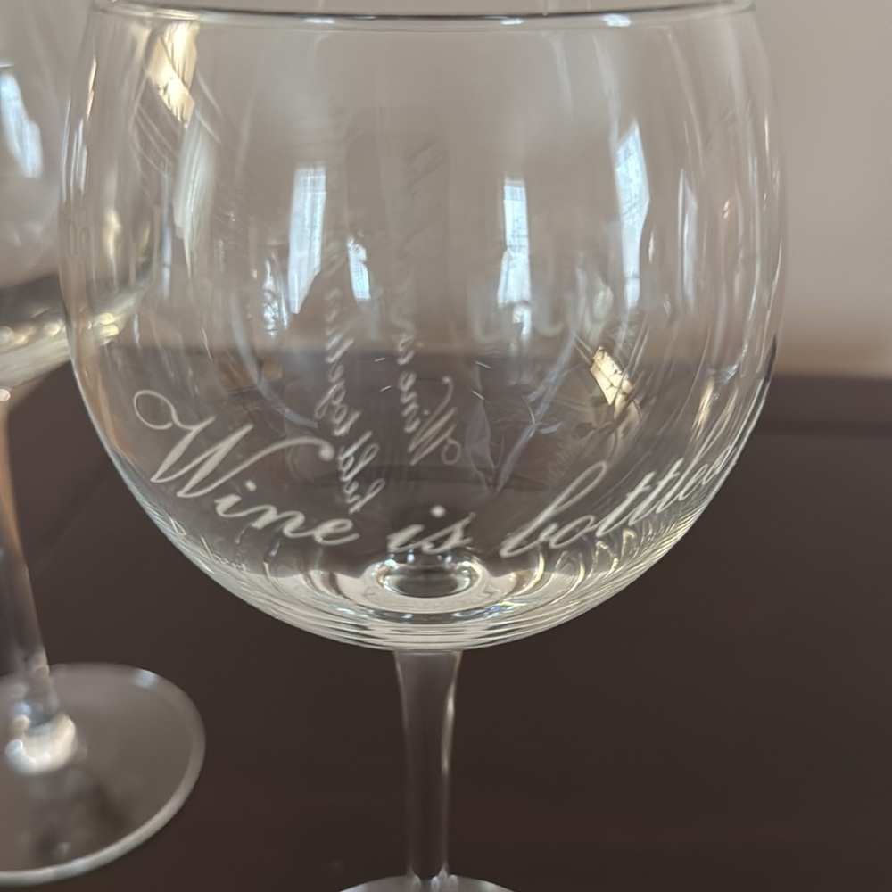 Pottery Barn Wine Quote Red Wine Glasses - Picture 8 of 9